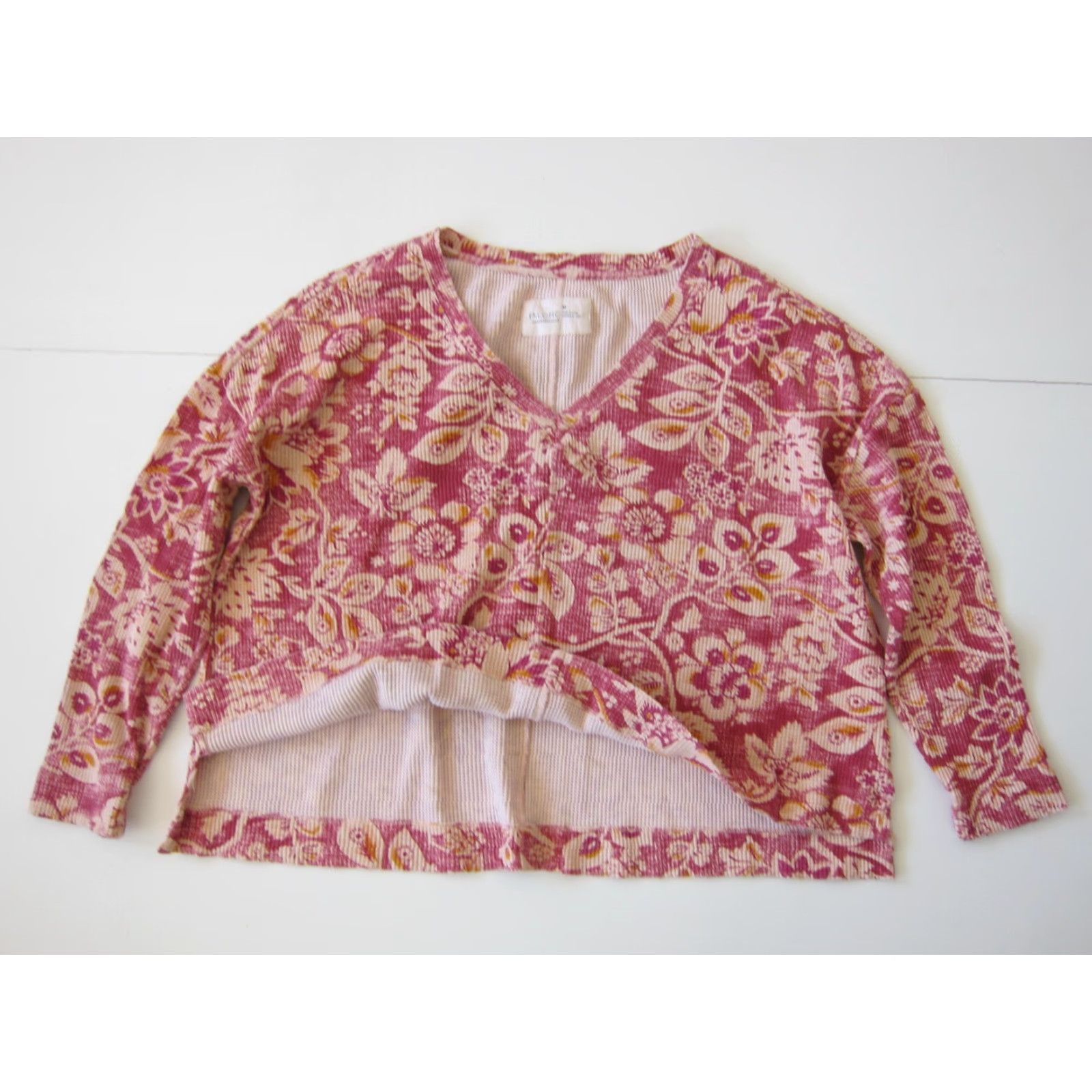 Vintage Pilcro Anthropologie Pink V-Neck Long Sleeve Oversized Top M Blouse Women Size M / US 6-8 / IT 42-44 - 7 Thumbnail