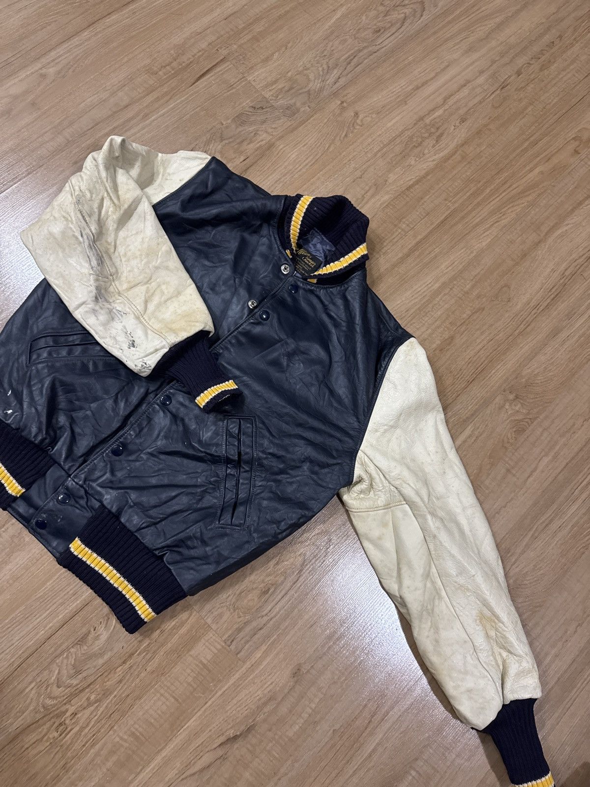 Other VINTAGE 70’s ALBION FULL LEATHER VARSITY jacket Size US M / EU 48-50 / 2 - 1 Thumbnail
