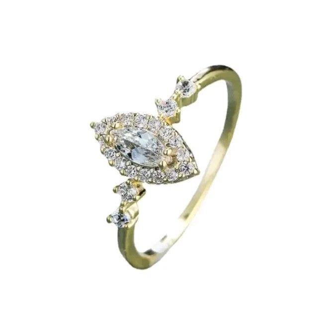 Other Marquise Cut Shape Cubic Zirconia Gold Band Ring Size 6 Size ONE SIZE - 4 Thumbnail