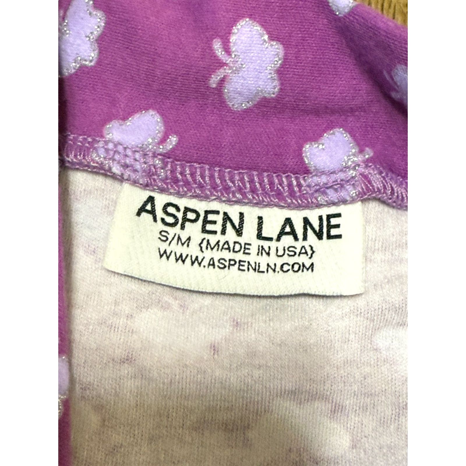 Vintage Aspen Lane Robe Women S/M Purple White Butterflies Tie Waist Size ONE SIZE - 6 Thumbnail