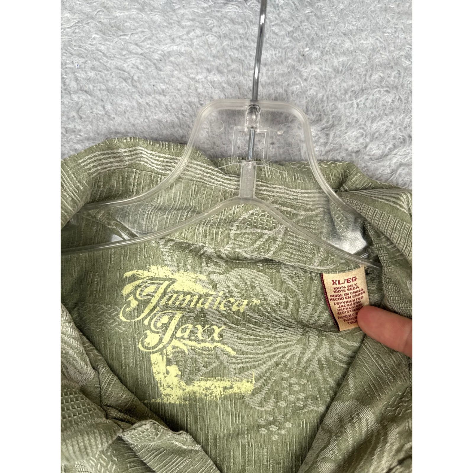 Vintage VINTAGE Jamaica Jaxx Shirt Men Extra Large Green Floral 100% Silk Button Up Hawaiian Size US XL / EU 56 / 4 - 7 Thumbnail