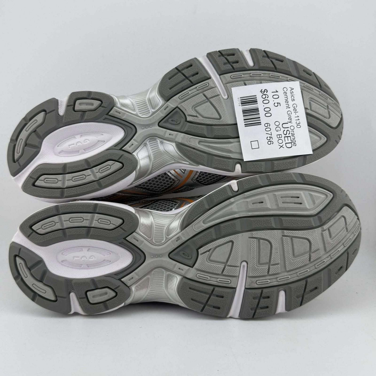 Asics Asics Gel-1130 Cement Grey Orange 10.5 Used OG Box Size US 10.5 / EU 43-44 - 6 Thumbnail