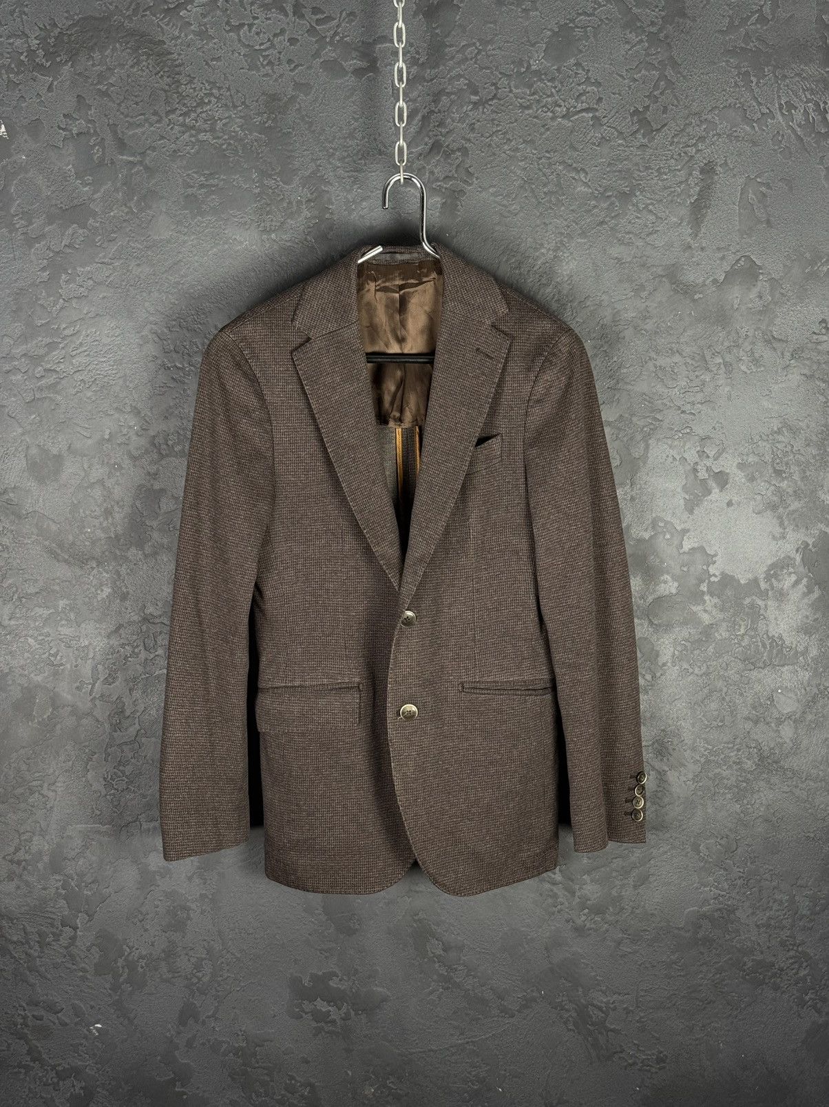 Hackett Hackett London Two Buttons Tweed Wool Brown Blazer Jacket Size 46R - 1 Thumbnail