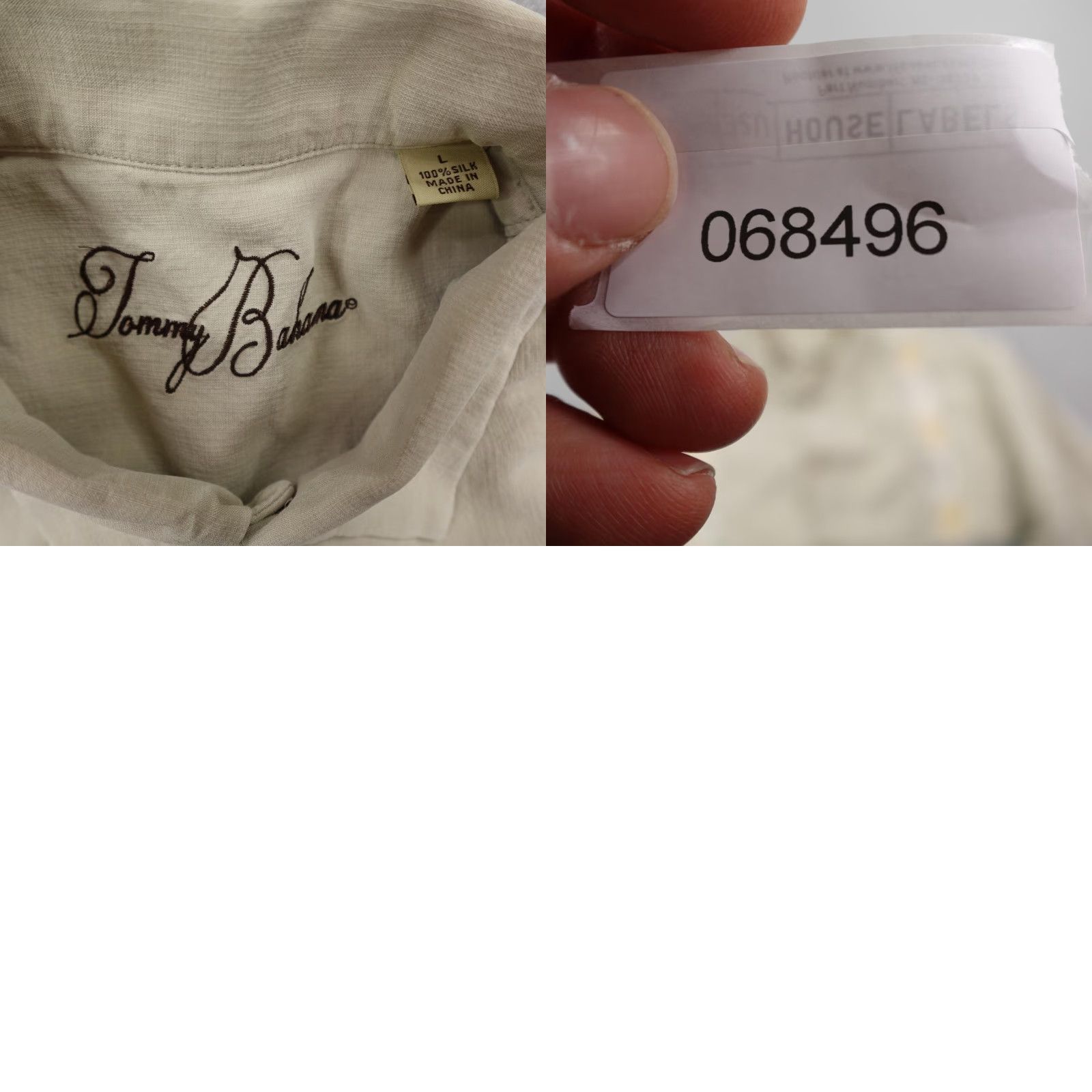 Tommy Bahama Tommy Bahama Shirt Mens Large Beige Silk Hawaiian Aloha Floral Embroidered Camp Button-Up Short Sleeve Size US L / EU 52-54 / 3 - 8 Thumbnail