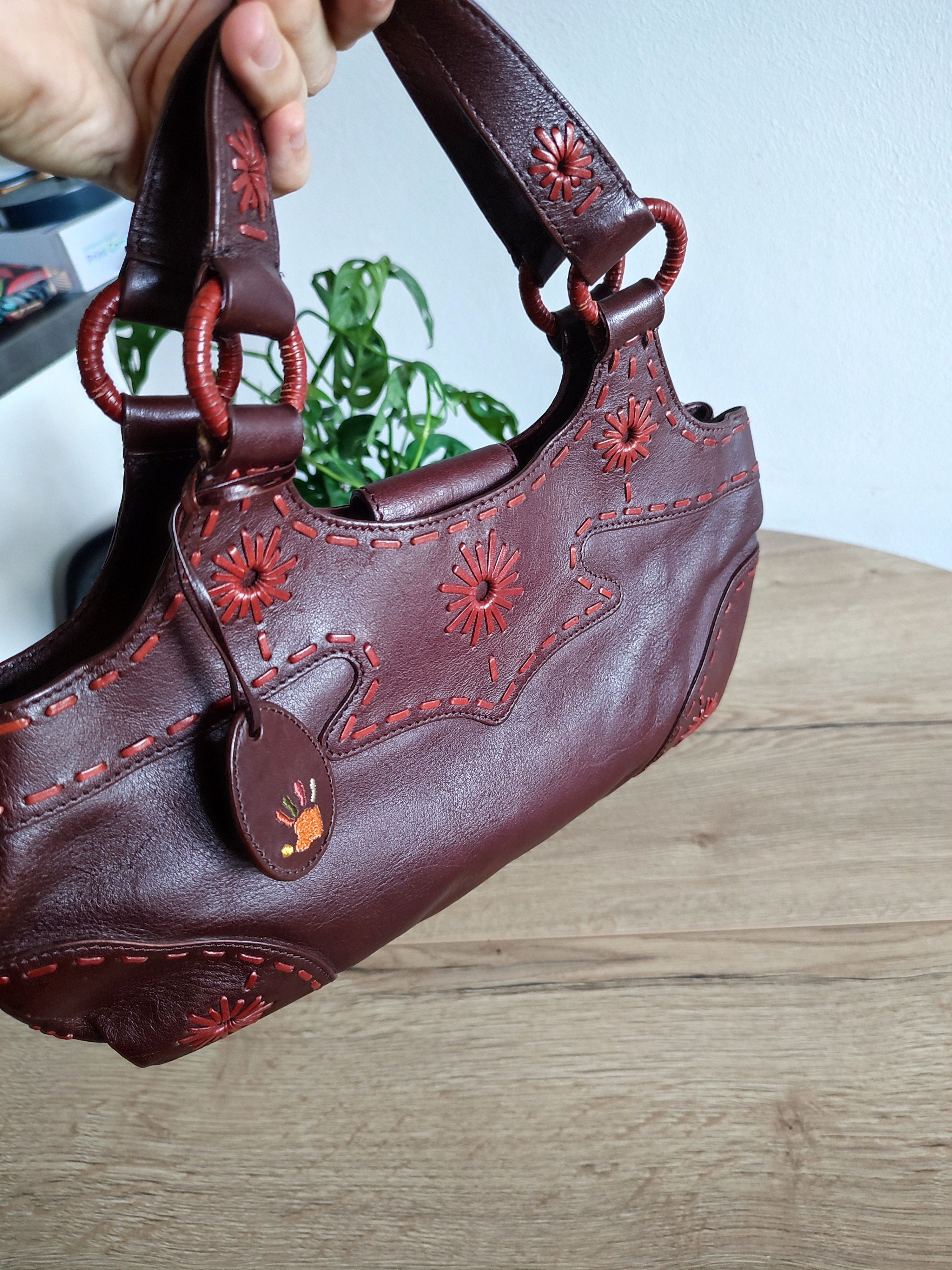 Other Small brown leather Mebo handbag, handbag with embroidery Size ONE SIZE - 6 Thumbnail