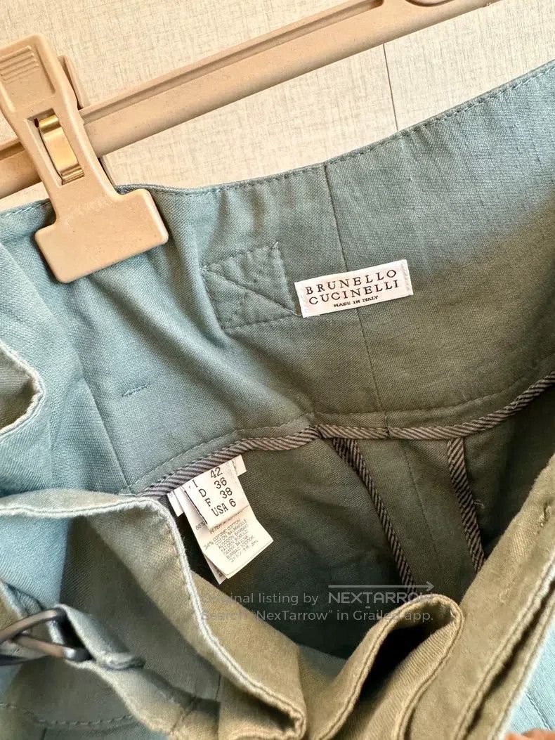 Brunello Cucinelli Brunello Cucinelli Cotton Linen Wide Waistband Casual Pant Size 27" / US 4 / IT 40 - 5 Thumbnail