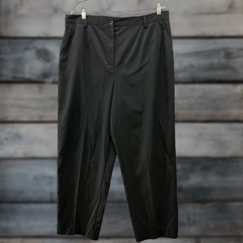 Talbots VINTAGE Talbots Black Dress Pants Womens Size 18 High Rise Straight Flat Front Size 40" / US 18 - 1 Thumbnail