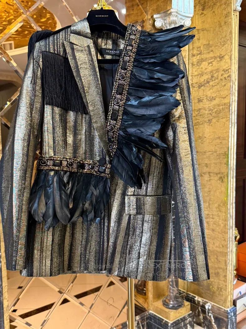 Versace Versace Main line metal streamer Belgian rhinestone fringe Size M / US 6-8 / IT 42-44 - 8 Thumbnail