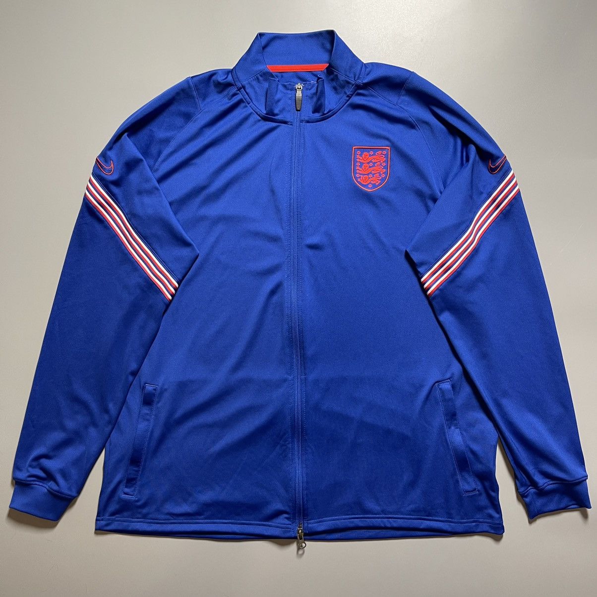 Nike × Vintage ENGLAND NIKE 2020 EURO SOCCER FOOTBALL TRAINING TRACK TOP Size US XXL / EU 58 / 5 - 1 Thumbnail