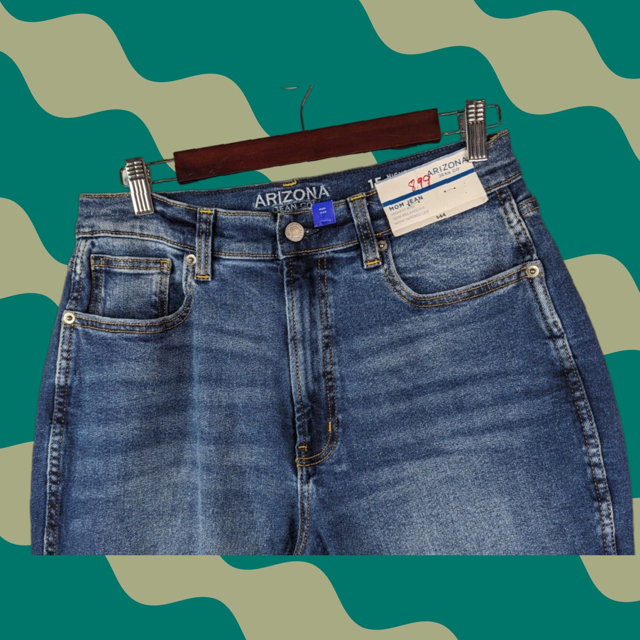 Vintage Arizona Jeans Mom Jeans Size 15 Highest Rise Blue Distressed Dark Denim NWT Size 36" / US 14 / IT 50 - 1 Thumbnail