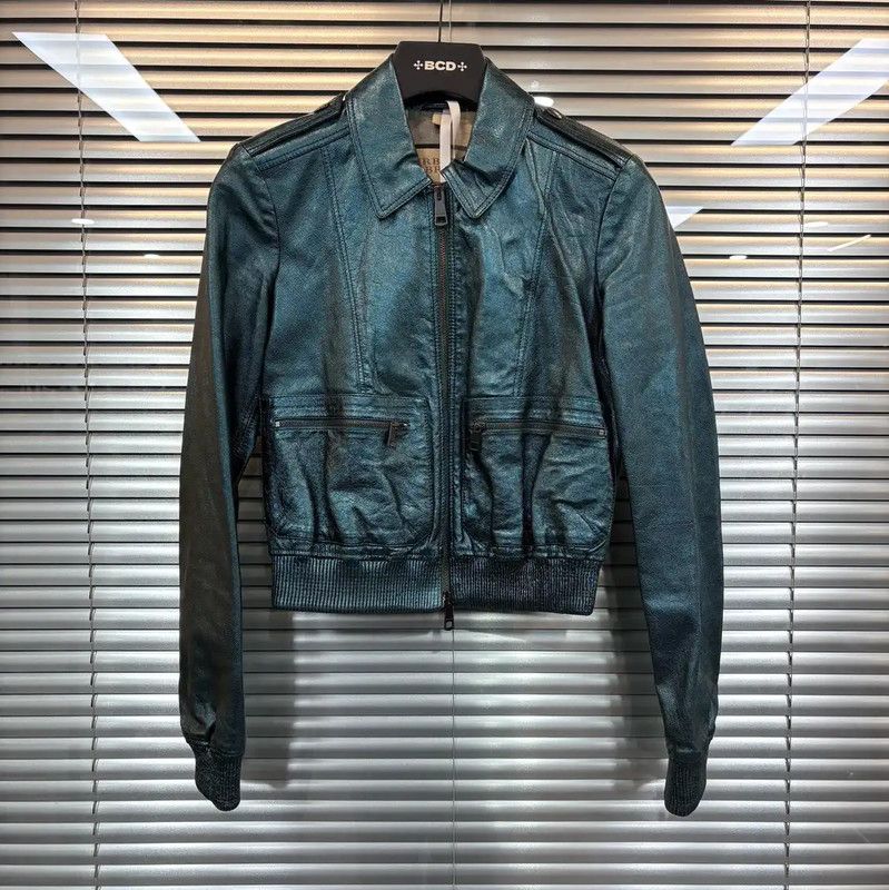 Burberry Burberry Black Leather Women's Jacket for Spring Size ONE SIZE - 1 Thumbnail