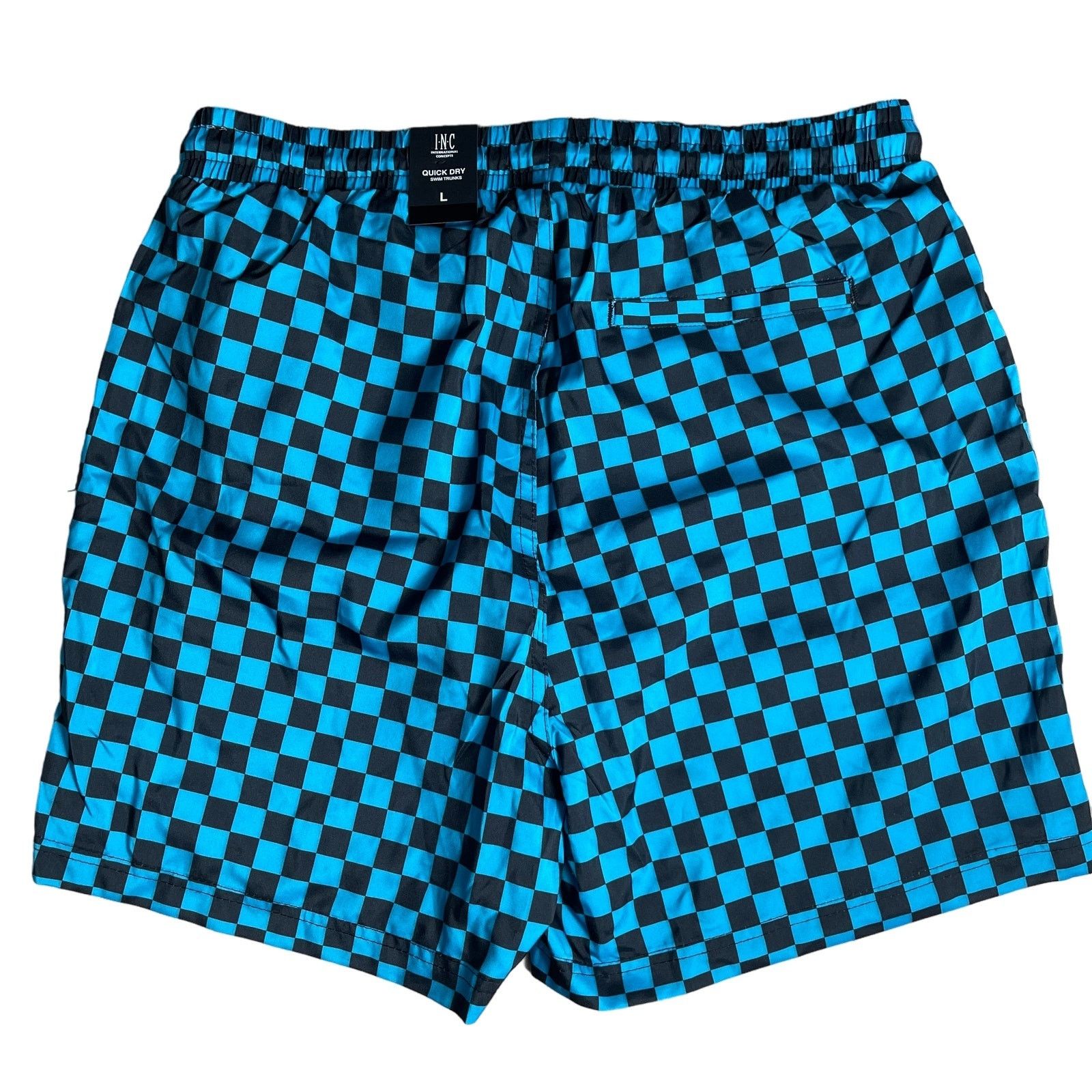 Other INC Patterns Zane Quick-Dry 5" Swim Trunks Blue Check Large Size US 34 / EU 50 - 2 Thumbnail