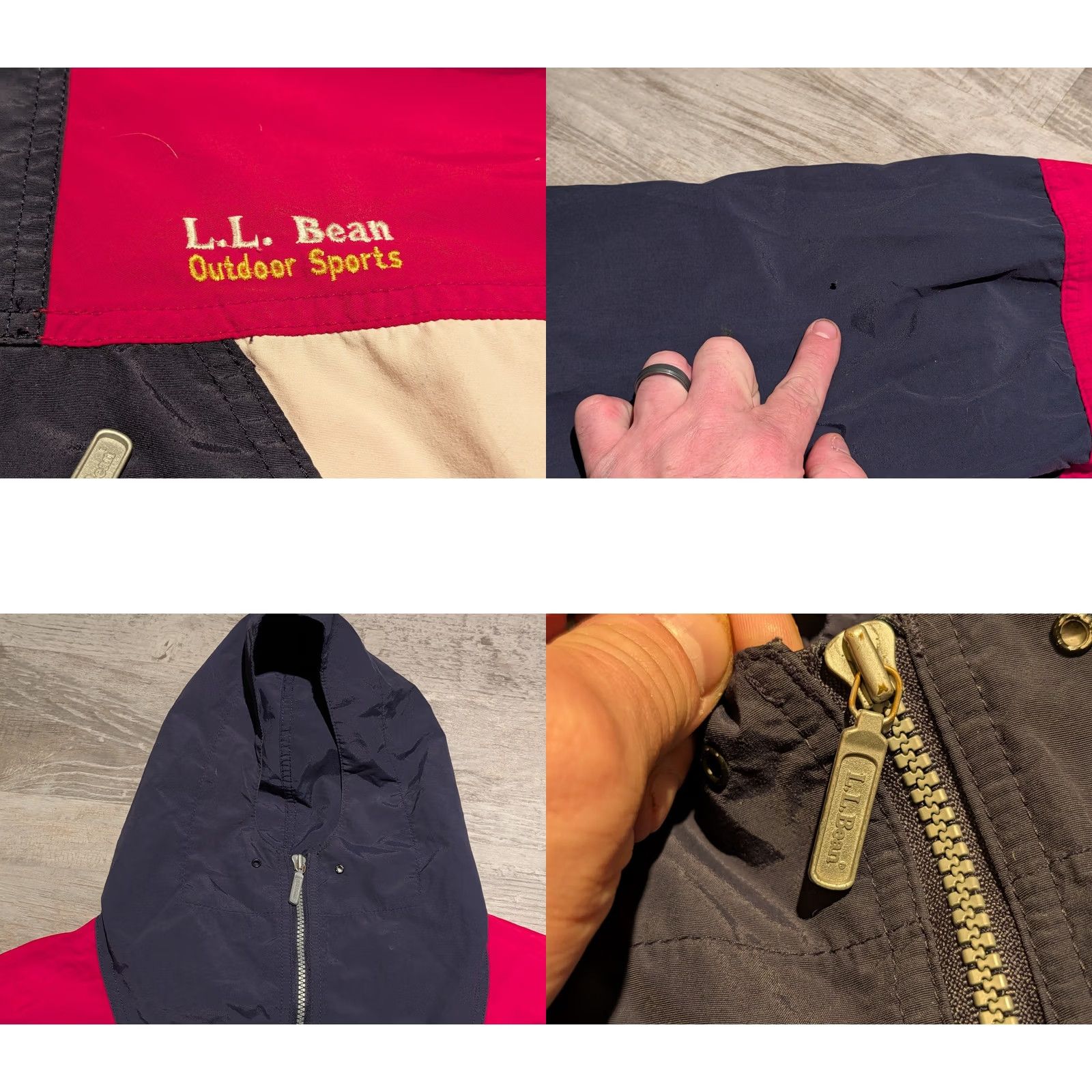 Vintage VINTAGE 90s LL Bean Anorak Jacket Mens S/M Red Blue Hooded Windbreaker Pullover USA Size US S / EU 44-46 / 1 - 8 Thumbnail