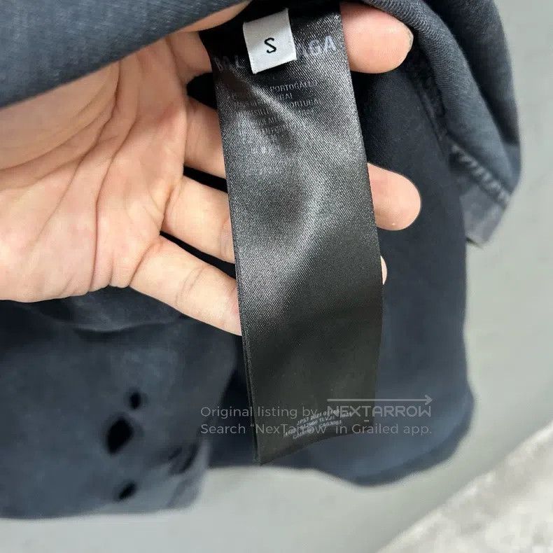 Balenciaga Balenciaga Black distressed distressed double B scissors l Size US S / EU 44-46 / 1 - 4 Thumbnail