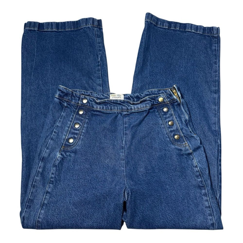 Frame FRAME Sailor Snap High Rise Wide Leg Jeans in Adele Size 31 Size 31" - 4 Thumbnail