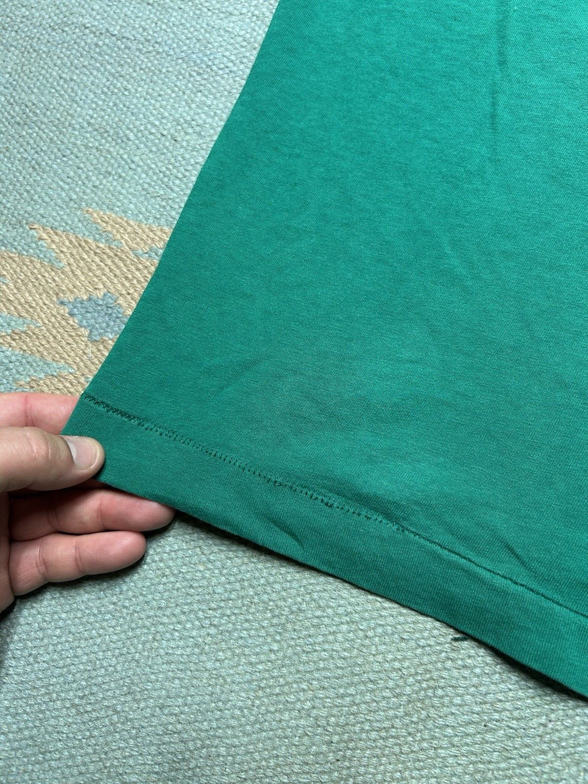 Vintage 80s pocket t shirt blank aqua green blue fruit of loom XL Size US XL / EU 56 / 4 - 8 Thumbnail