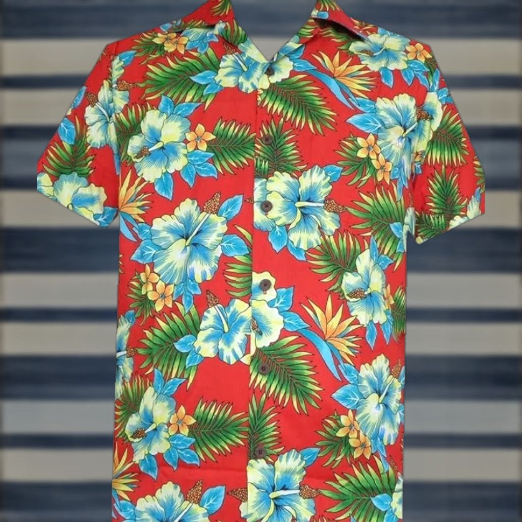 47 Hawaiian Shirt 47 Allover Flower Beach Aloha Casual Holiday Red L Mens Size US L / EU 52-54 / 3 - 1 Thumbnail