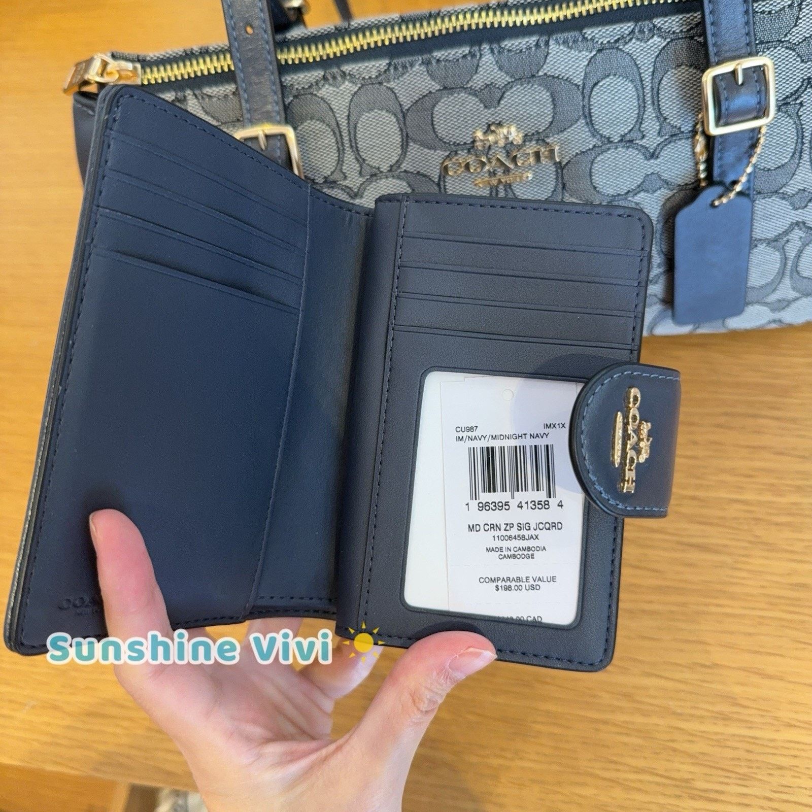 Coach NWT Bundle Coach Asher Bag CBJ03 & CU987 Zip Wallet Navy Size ONE SIZE - 10 Thumbnail