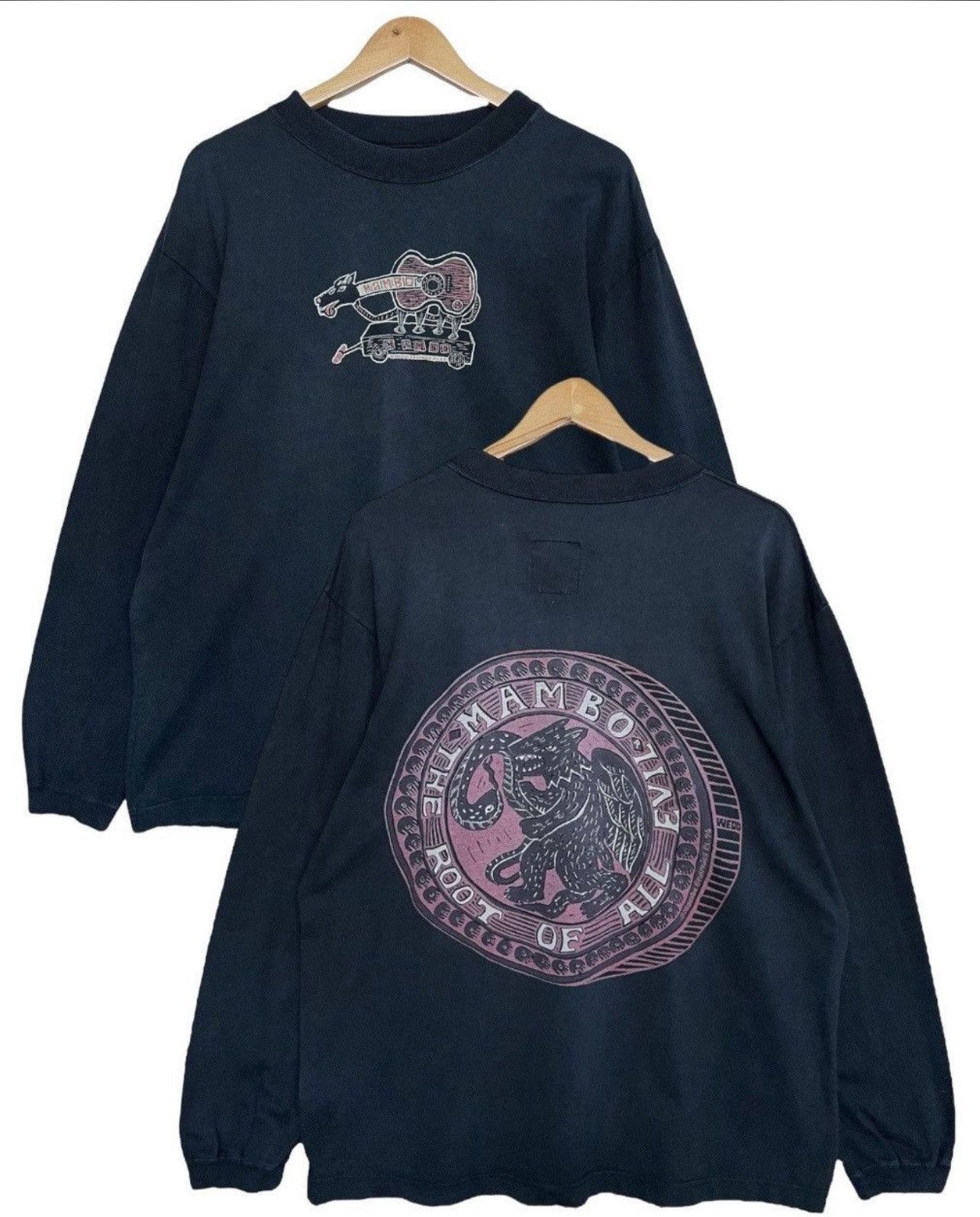 Mambo Vintage 90s Mambo Root Of All Evil Long Sleeve Tee Size XXL Size US XXL / EU 58 / 5 - 1 Thumbnail