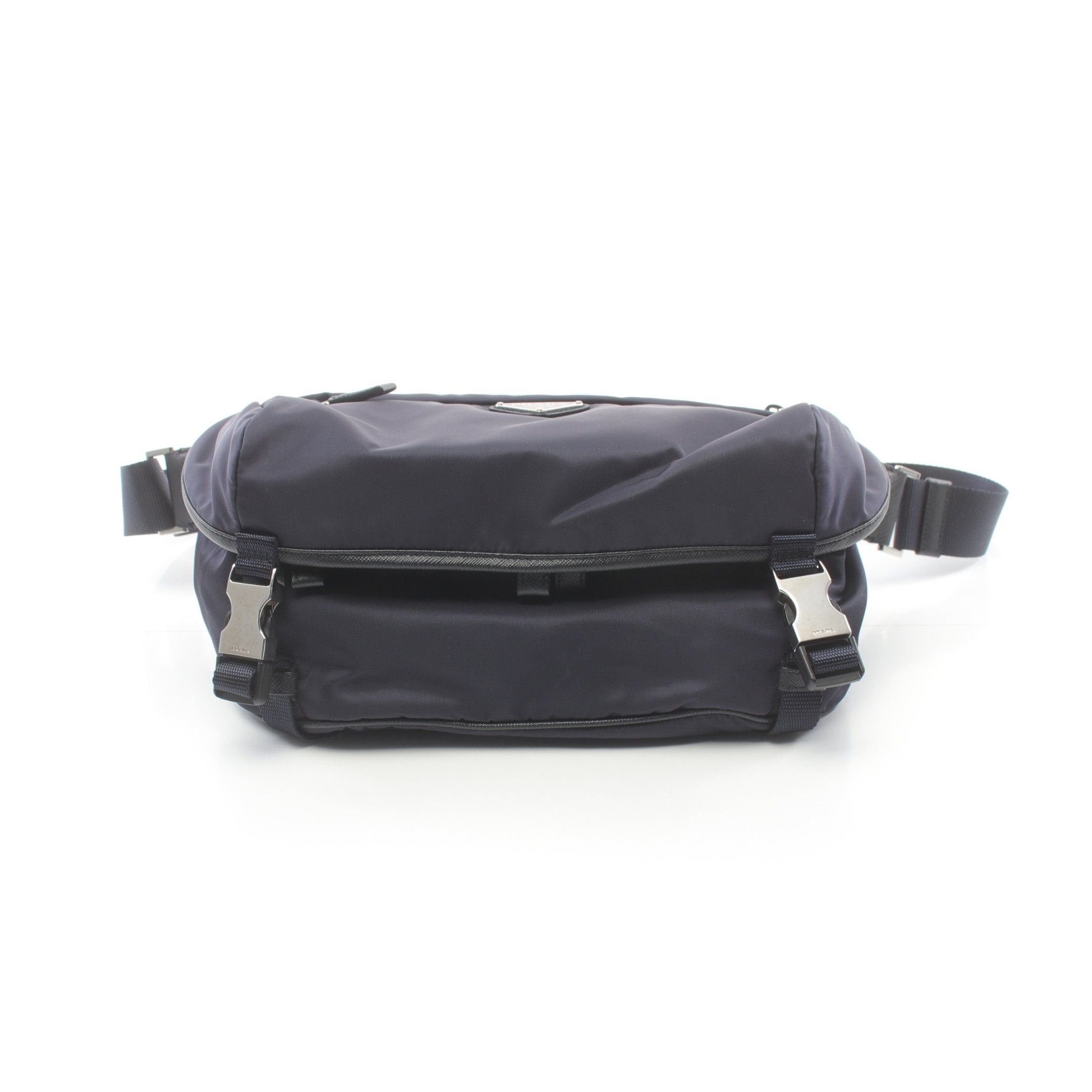 Prada Prada Re-Nylon Shoulder Bag Nylon Saffiano Leather Navy Black Size ONE SIZE - 1 Thumbnail