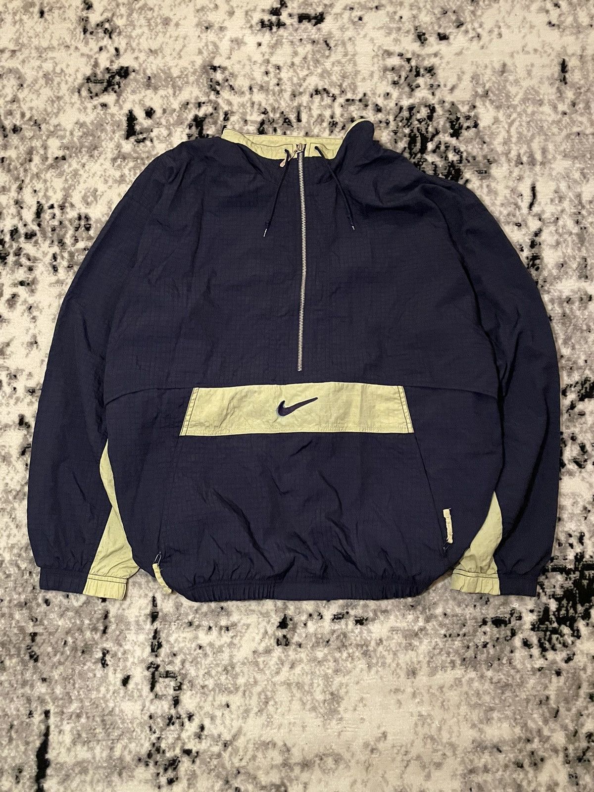 Nike × Vintage Vintage Nike Y2K Distressed central swoosh Anorak jacket Size US XL / EU 56 / 4 - 1 Thumbnail
