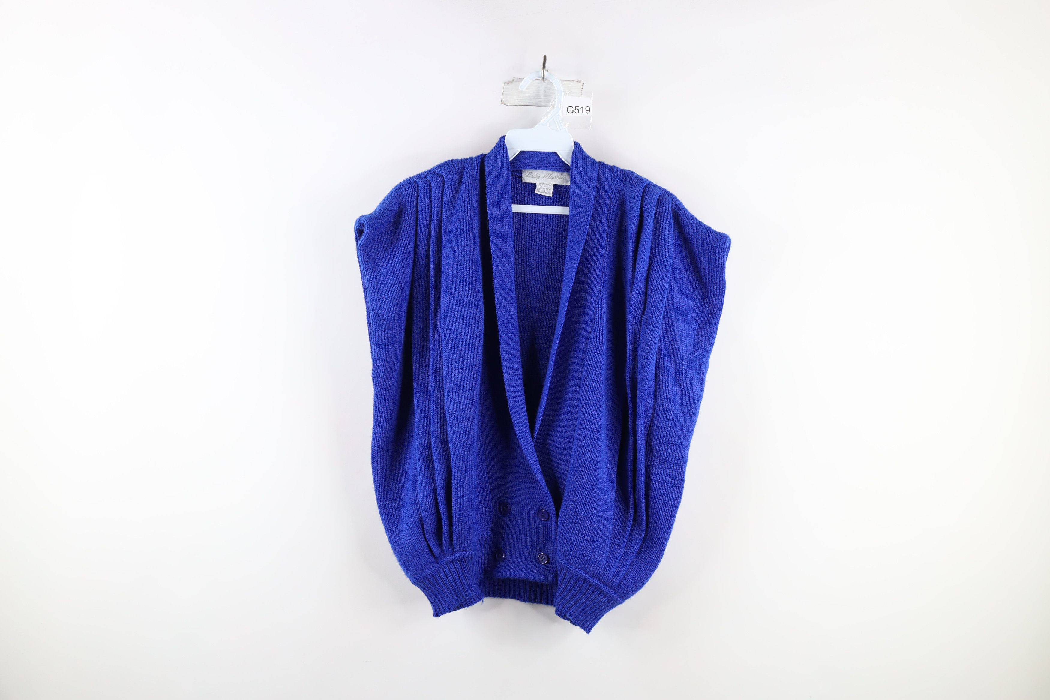 Vintage Vintage 90s Mid Mod Pleated Knit Sweater Vest Royal Blue Size M / US 6-8 / IT 42-44 - 1 Thumbnail