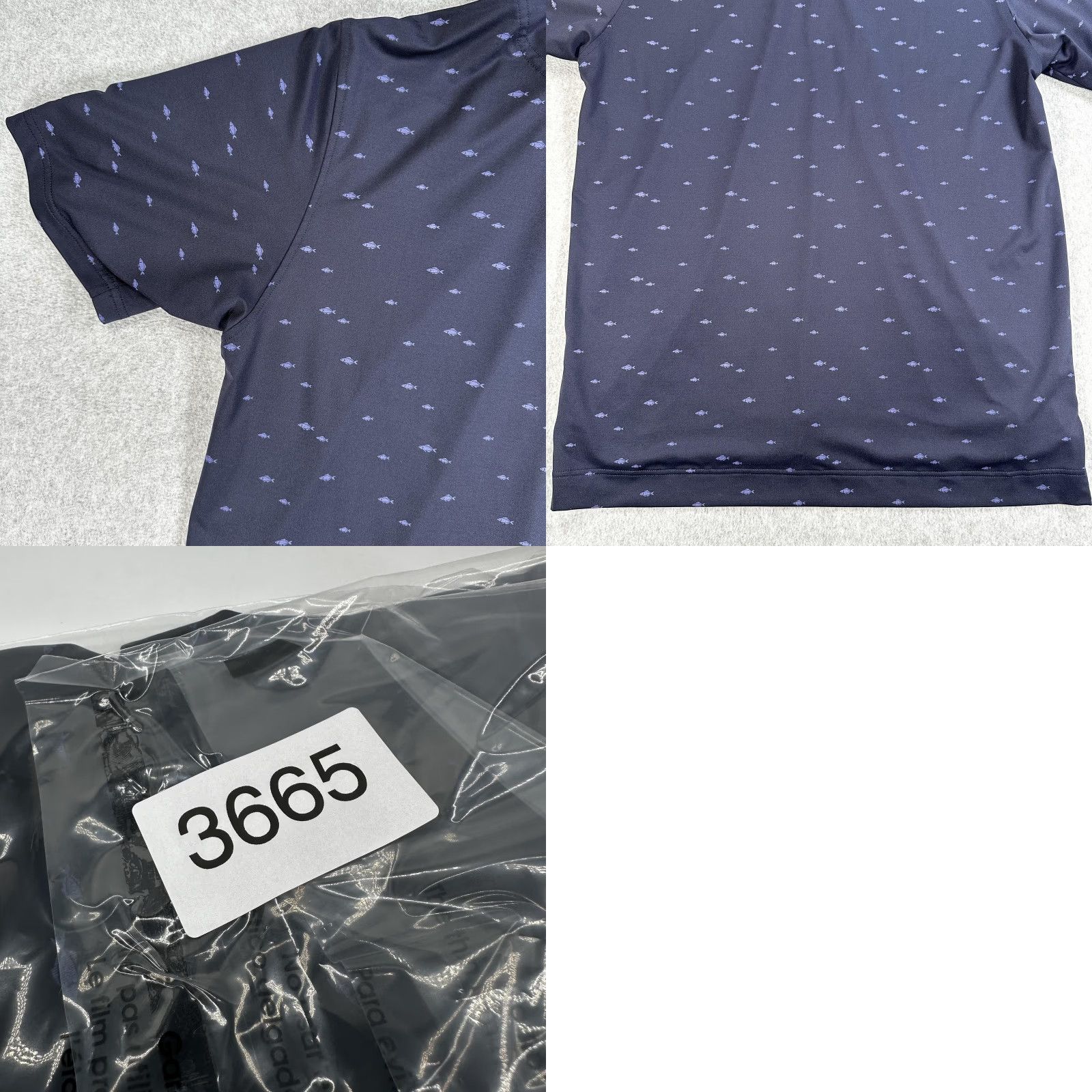 FootJoy Polo Shirt Mens L Blue Fish Print Alsatian Golf Club Short Sleeve Polo Shirt Mens Blue Fish Print
