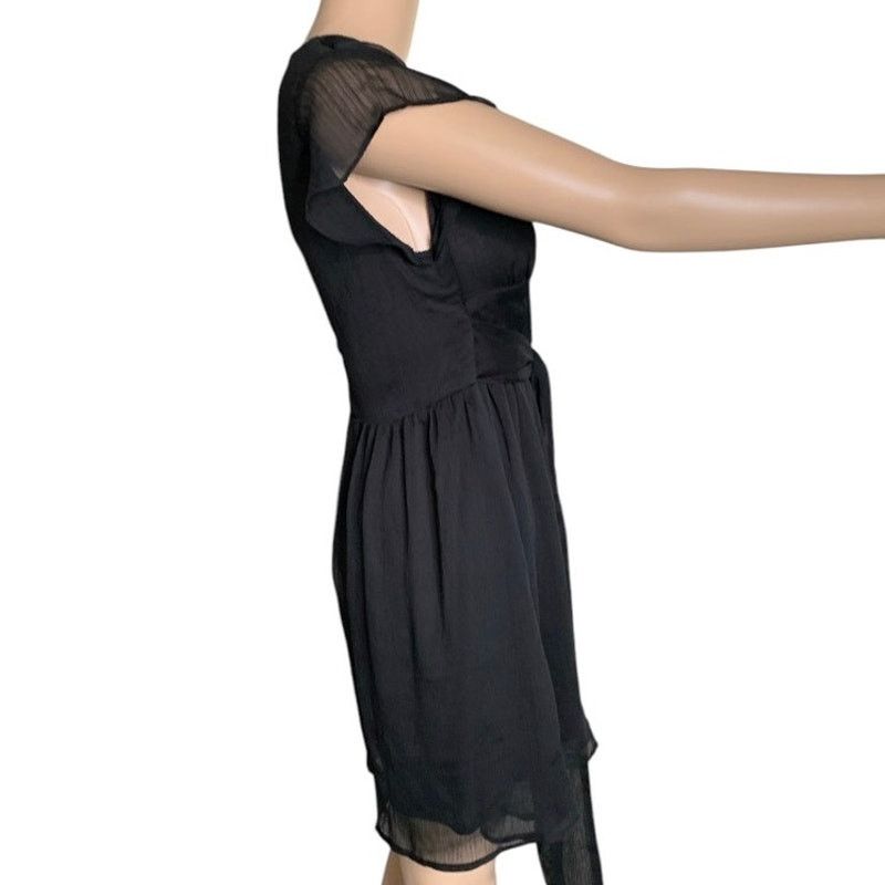 Shein SHEIN Midi Dress Women's Small Black Sheer Lined Deep V-Neck Size S / US 4 / IT 40 - 3 Thumbnail