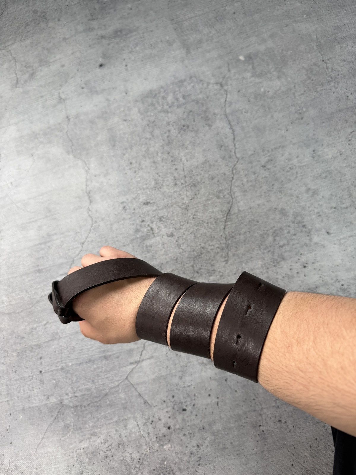 Japanese Brand 00ʼS NUMBER NINE STYLE JAPAN LEATHER Y2K BELT ARCHIVE BROWN Size ONE SIZE - 4 Thumbnail