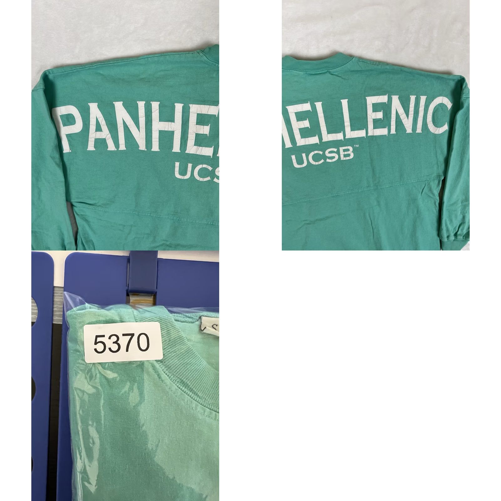 ESPIRIT VINTAGE Panhellenic UC Santa Barbara Long Sleeve Spirit Jersey Shirt Women S Teal Blue 90s College Spirit Size S / US 4 / IT 40 - 8 Thumbnail