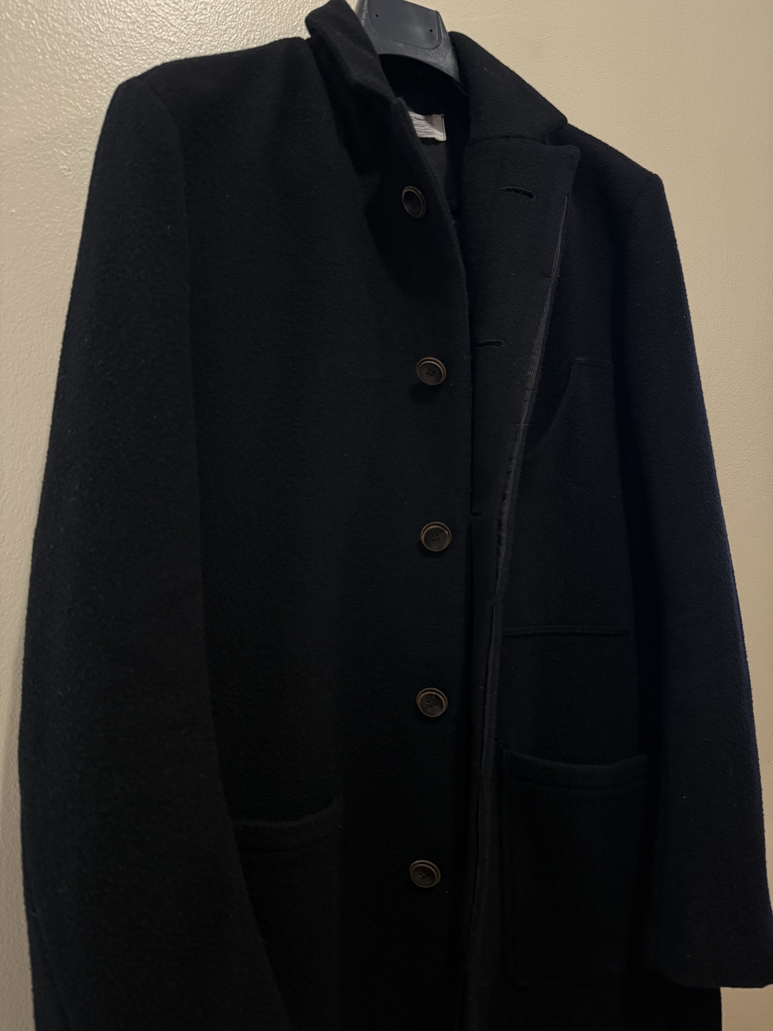 Individual Sentiments INDIVIDUAL SENTIMENTS - MENS BLACK WOOL CHESTER COAT CO41 Size US M / EU 48-50 / 2 - 4 Thumbnail