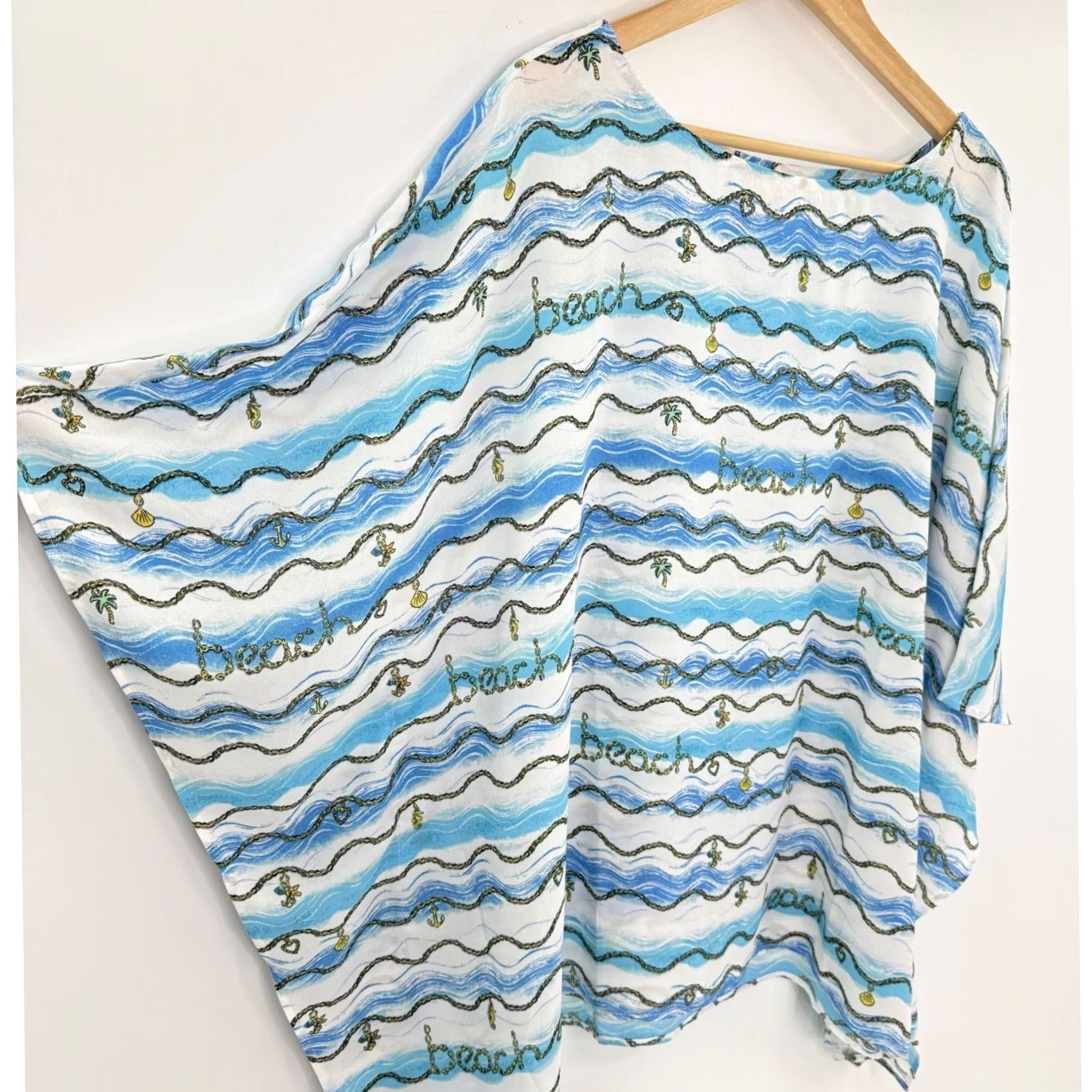 Quacker Factory Quacker Factory Plus Size Beach Print Swim Cover Up Top Size XXL / US 16-18 / IT 52-54 - 6 Thumbnail