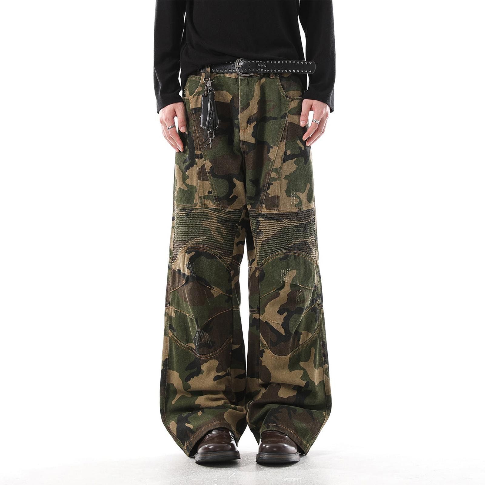 Vintage Camouflage Baggy Cargo Pants, Wide Leg Utility Pants Size US 32 / EU 48 - 6 Thumbnail