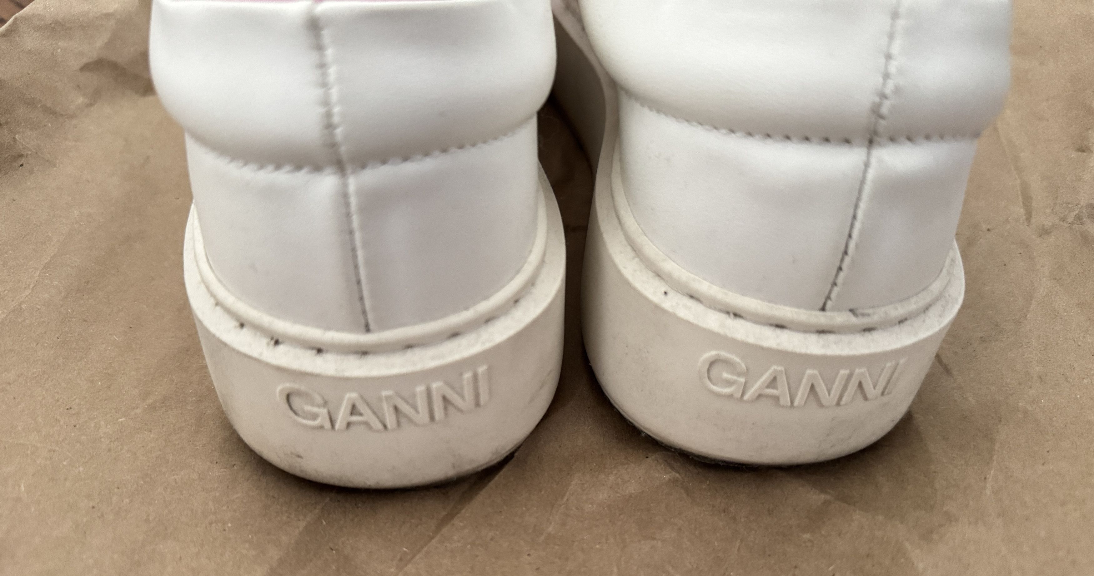 Ganni GANNI White & Pink Sporty Mix Cupsole Sneakers Size US 6 / IT 36 - 7 Thumbnail