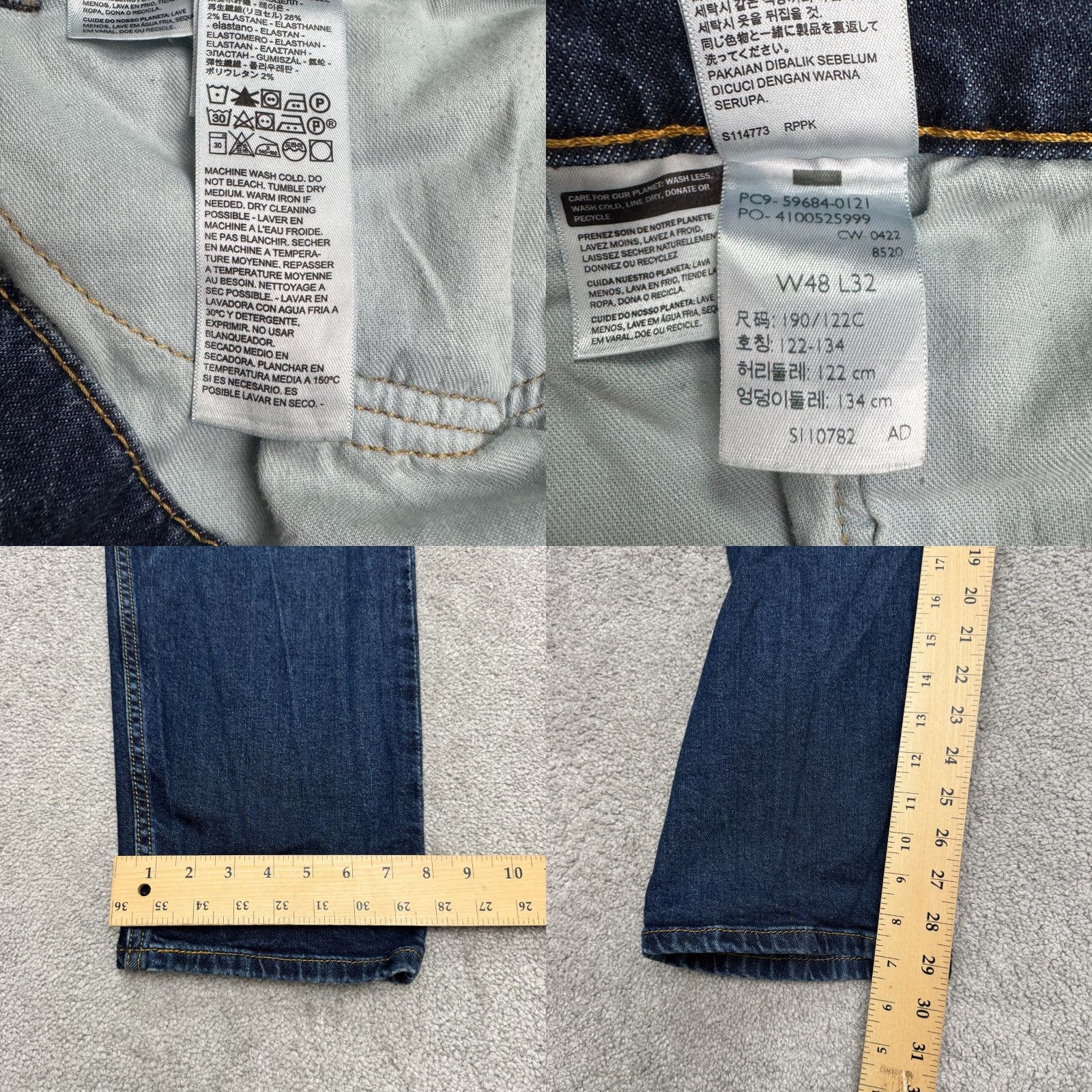 Levi's Levi's 502 Jeans Mens Regular Taper Denim Blue Dark Wash Cotton 5-Pocket Logo USA Size US 32 / EU 48 - 8 Thumbnail