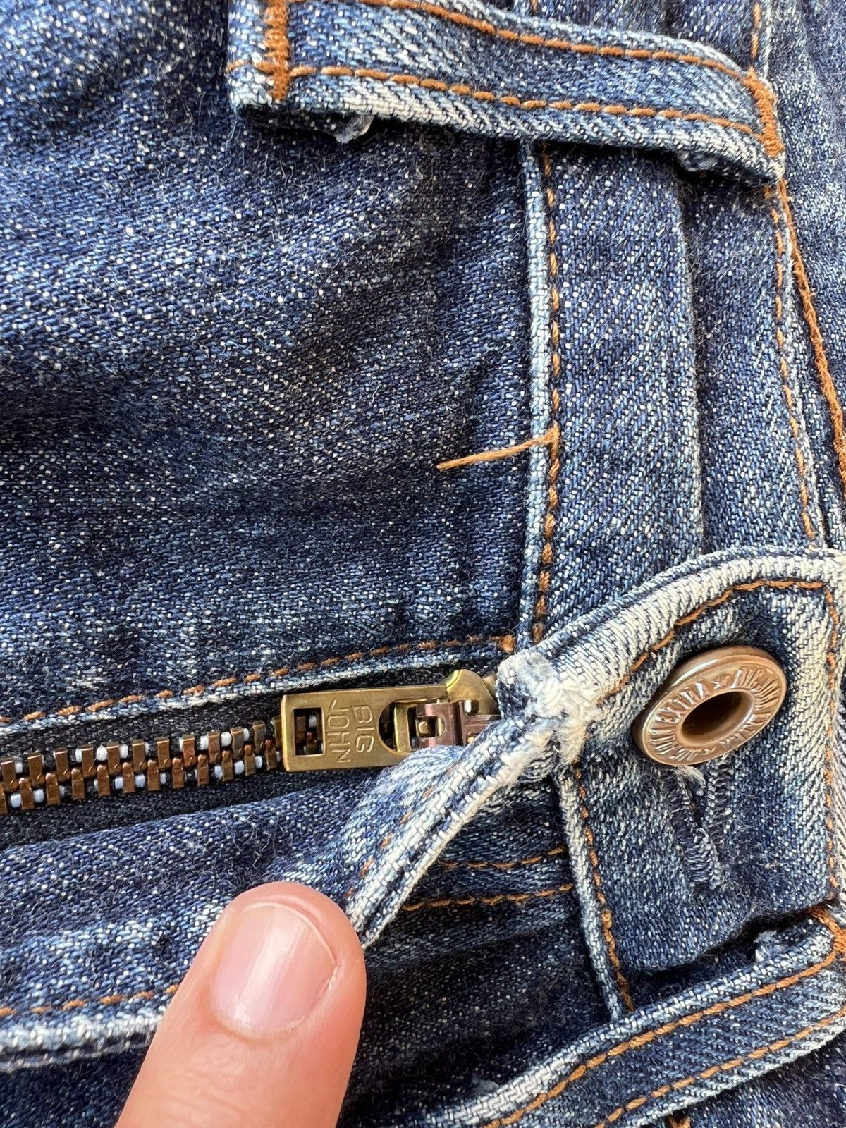 Big John × Japanese Brand 💥Baggy💥Vintage Big John Extra Blue Jean Size US 32 / EU 48 - 11 Thumbnail