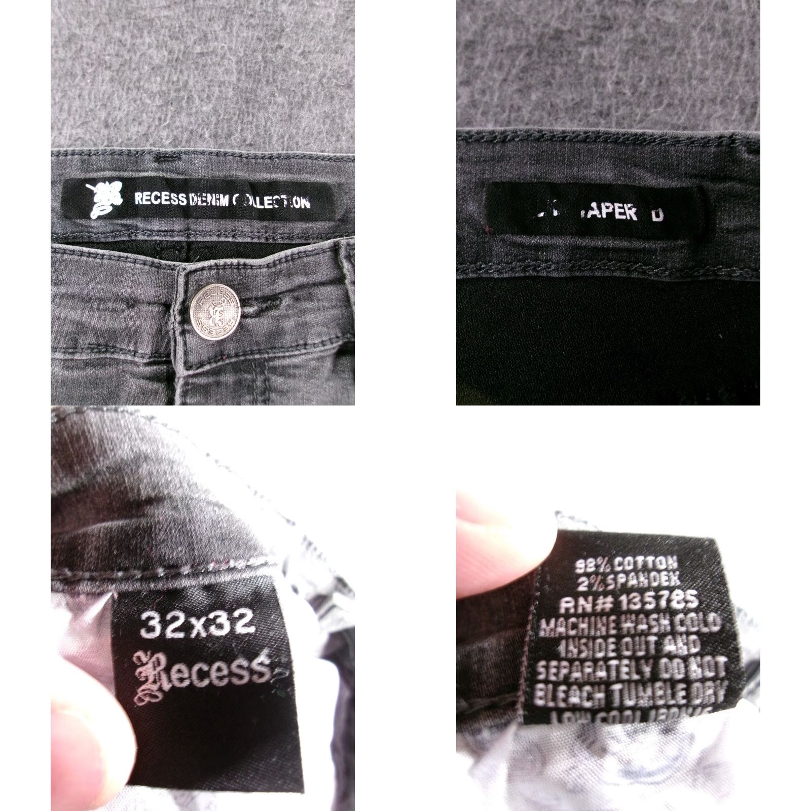 Levi's Levi's Recess Jeans Men 32X32 Black Regular Fit Tapered Dark Wash Distressed Skater 5-Pocket Denim Size US 32 / EU 48 - 8 Thumbnail