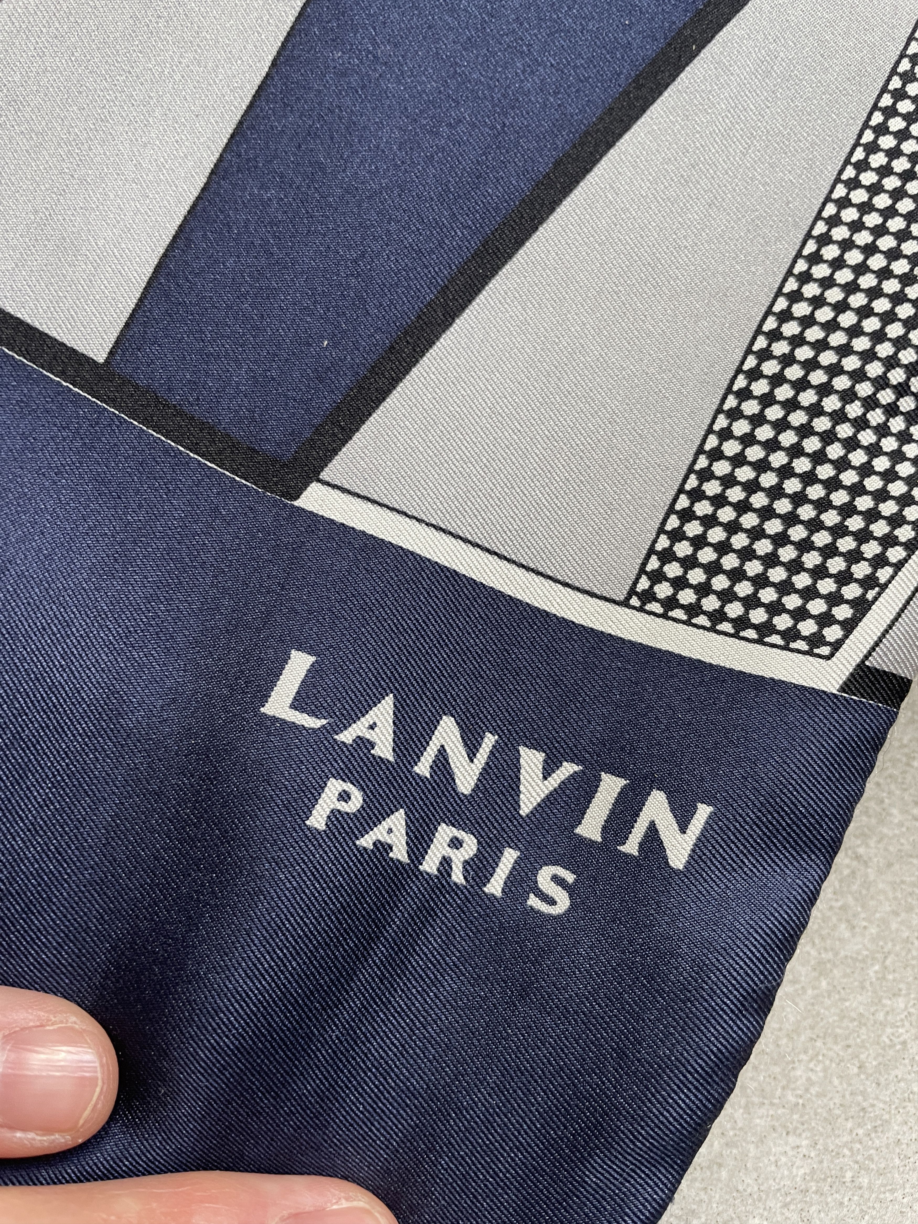 LANVIN PARIS LUXURY REVERSIBLE CASHMERE WOOL SILK SCARF