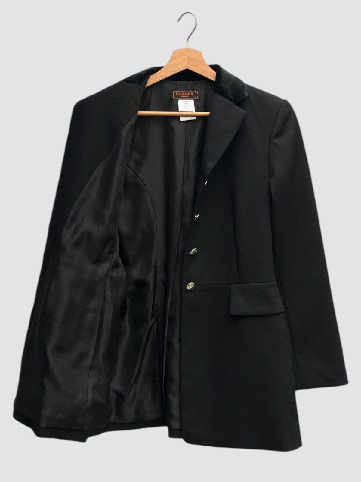 Hermes Hermes Paris Cotton Modal Blend Collar Tailored Jacket Size XS / US 0-2 / IT 36-38 - 8 Thumbnail