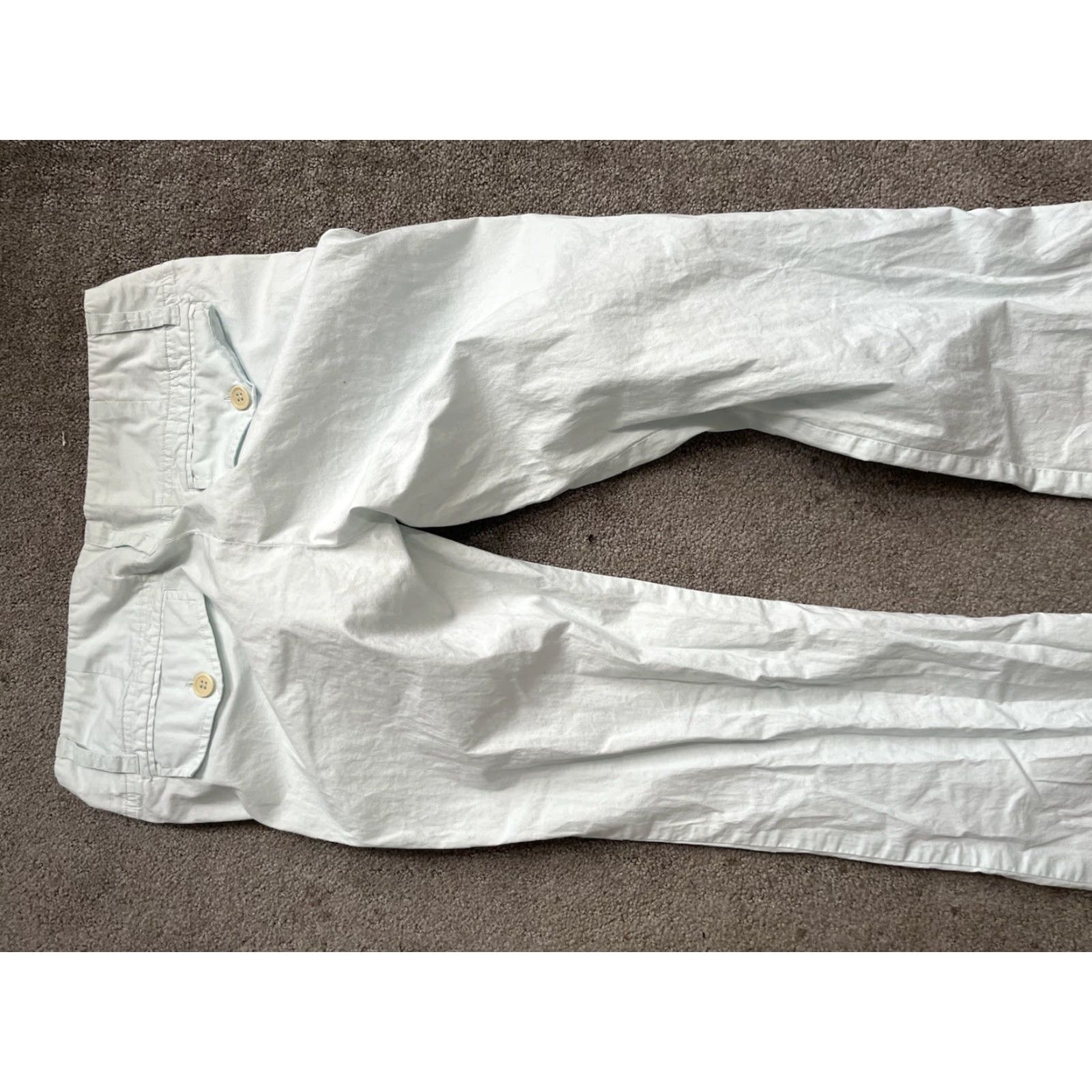 Theory Theory Pants Women’s Size 4 Mint Green Solid Boot Twill Linen Blend Pockets Chino Straight Size 27" / US 4 / IT 40 - 4 Thumbnail