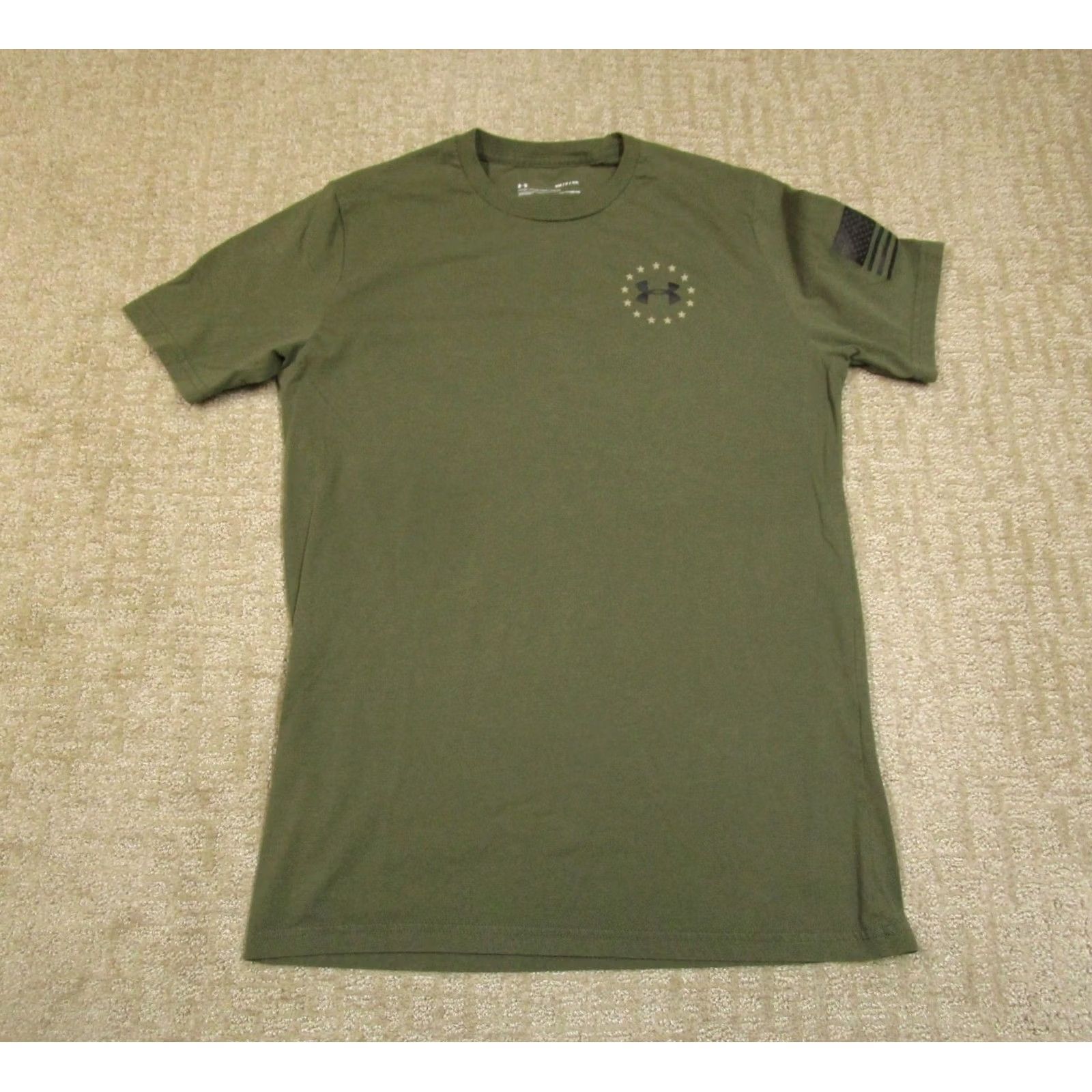 Under Armour Under Armour Shirt Men Small Green HeatGear Short Sleeve Tee USA Flag Patriotic Size US S / EU 44-46 / 1 - 2 Thumbnail