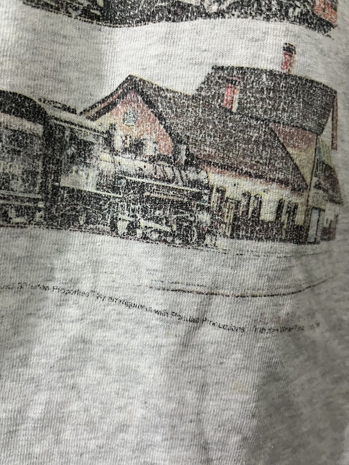 Vintage Vintage 90s Oversized Art Steampunk Train Photo Tee Size US XL / EU 56 / 4 - 4 Thumbnail