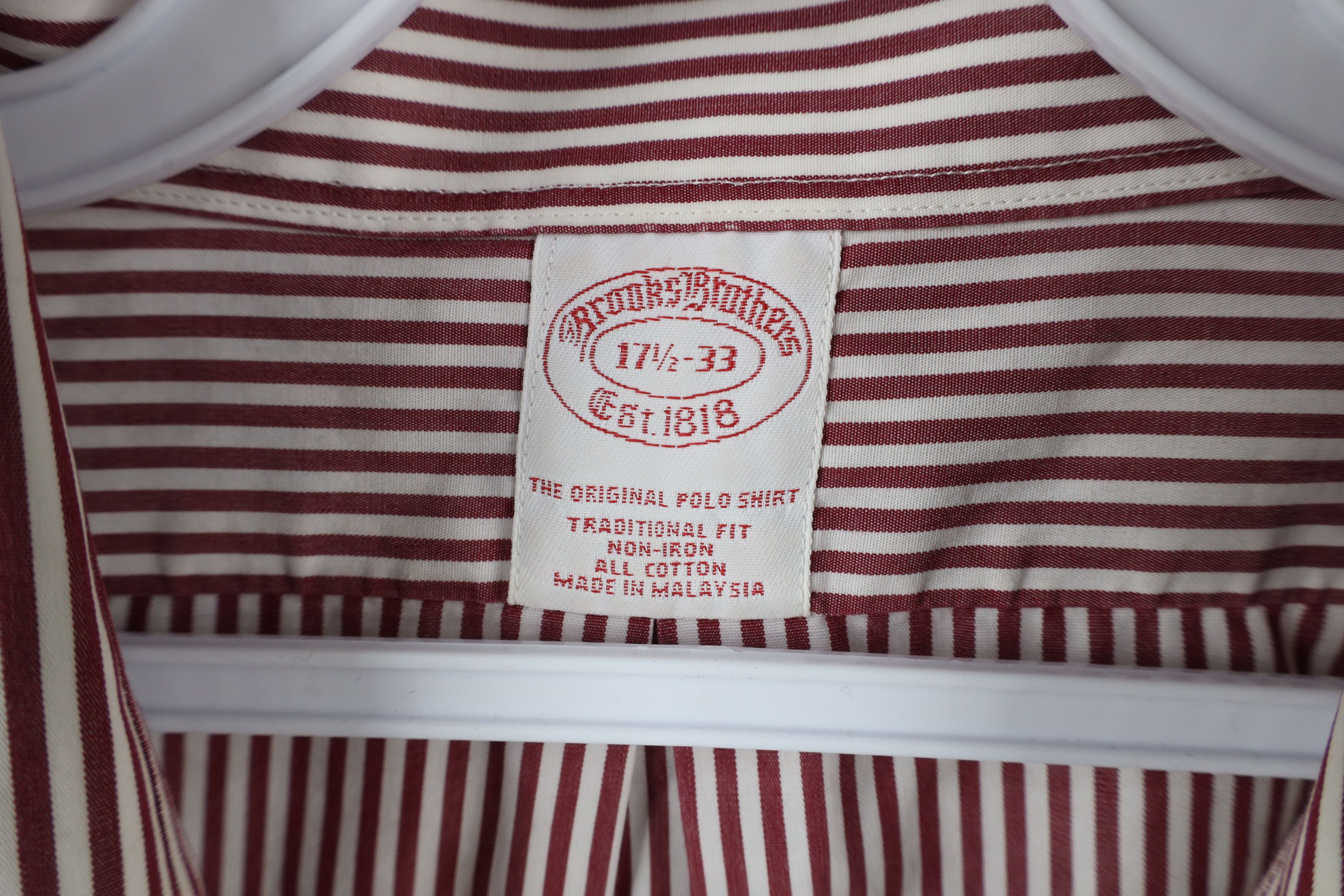Brooks Brothers × Vintage Vintage 90s Brooks Brothers Striped Button Down Shirt Red Size US L / EU 52-54 / 3 - 6 Thumbnail
