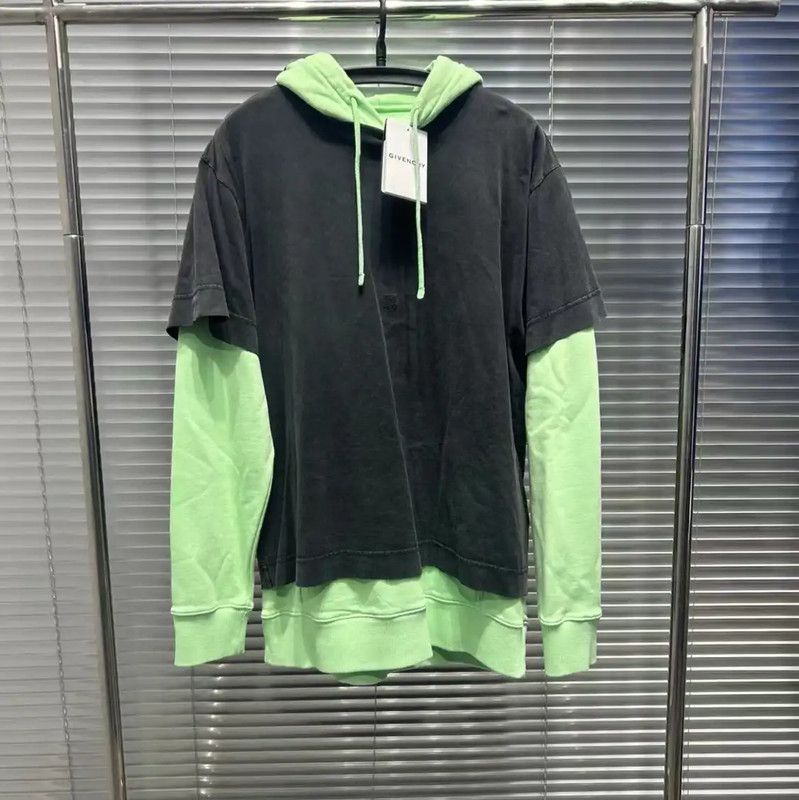 Givenchy Givenchy Color-Blocked Cotton Embroidered Hoodie 0089 Size US S / EU 44-46 / 1 - 1 Thumbnail