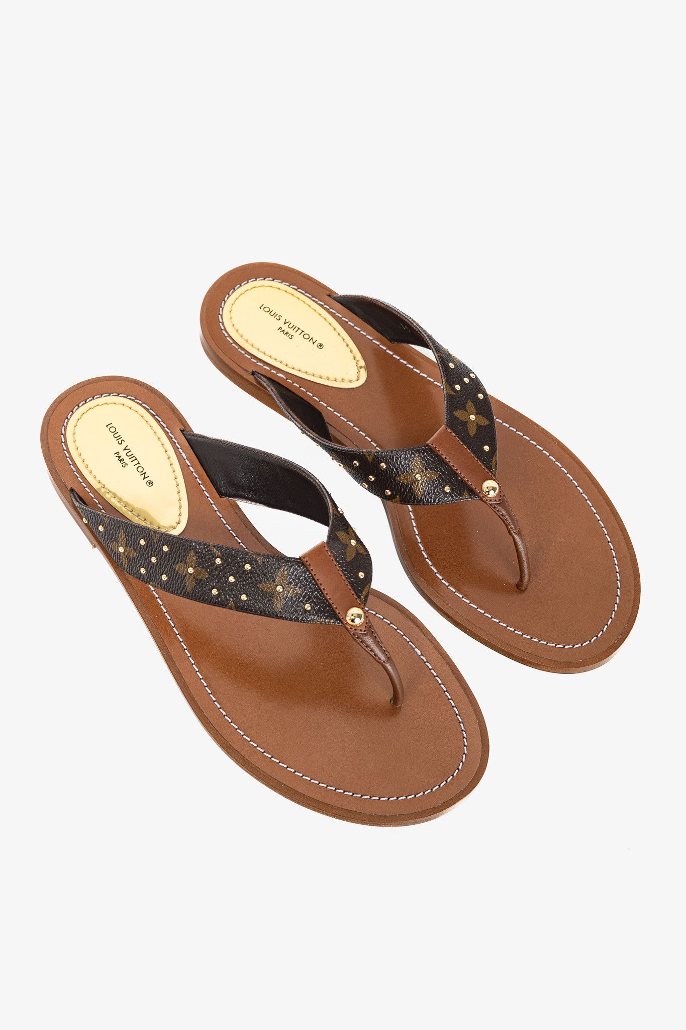 Louis Vuitton Louis Vuitton Sunny Monogram Studded Flat Thong Sandals Size US 8.5 / IT 38.5 - 1 Thumbnail