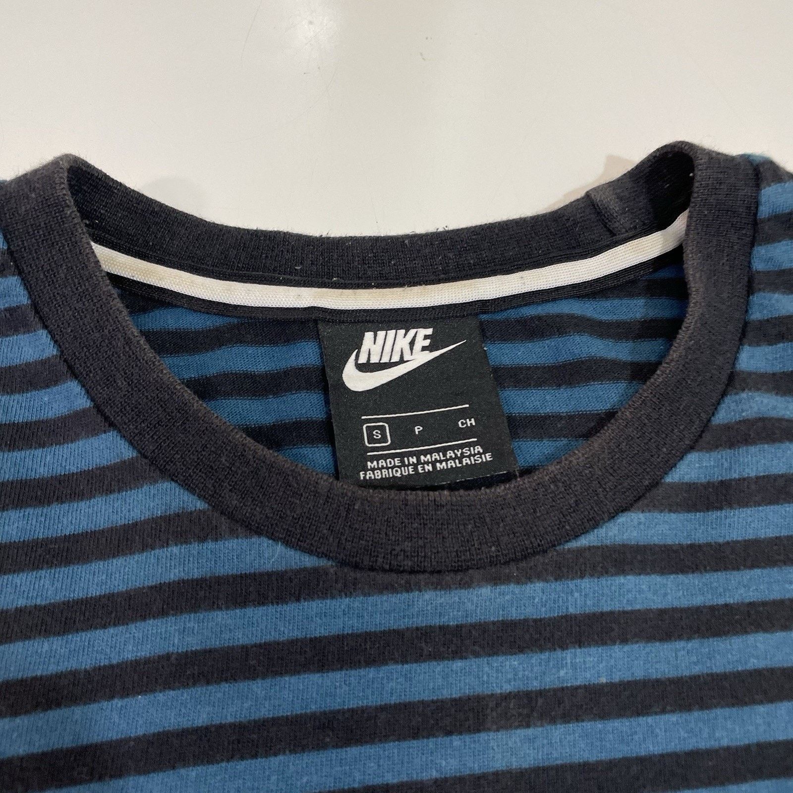 Nike Nike Air Sportswear Striped Long Sleeve Shirt Blue Black S Size US S / EU 44-46 / 1 - 3 Thumbnail