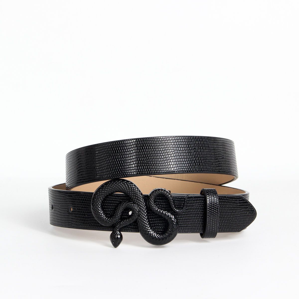 Designer Snake Vintage Belt Riveted Belts Menswear Accessories Size ONE SIZE - 4 Thumbnail