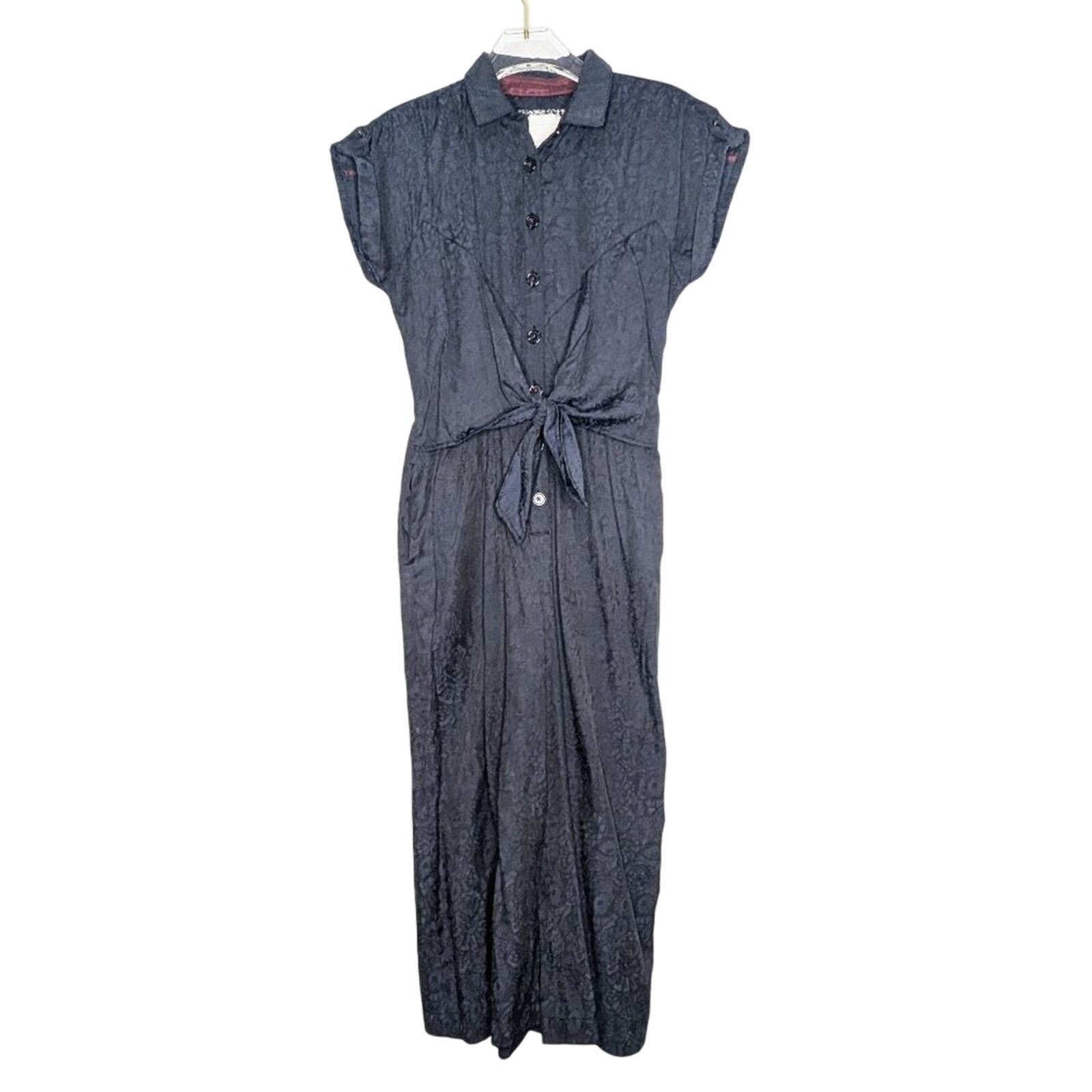 Anthropologie Anthropologie Ettitwa Navy Blue Floral Print Jumpsuit Size 2 Size 26" / US 2 / IT 38 - 1 Thumbnail