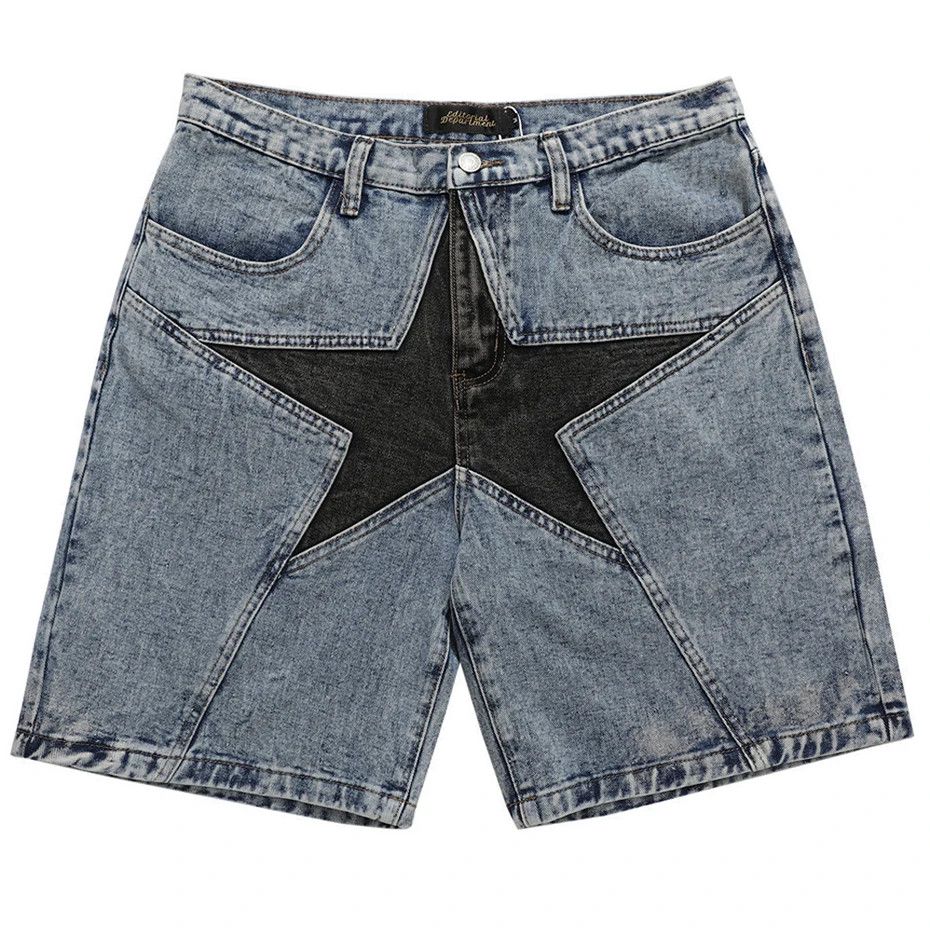 Japanese Brand Denim Patchwork Oversized Jeans Shorts Summer Size US 34 / EU 50 - 1 Thumbnail