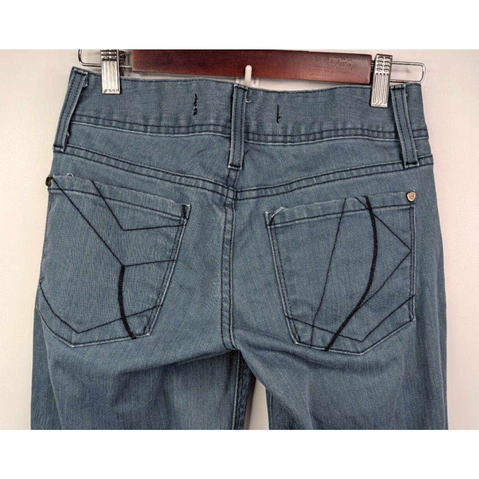 Vintage VINTAGE Proportion Of Blu Jeans Adult Women 25 Blue Flared Cotton Blend Denim Size 42" / US 20 - 6 Thumbnail